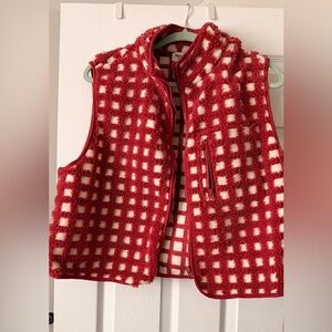 Midnight Lunch Red and White Checkered Women's Vest